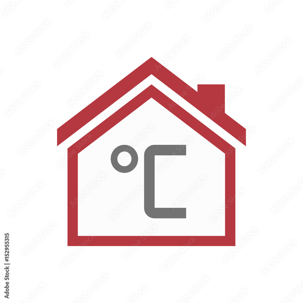 Isolated house with  a celsius degree sign