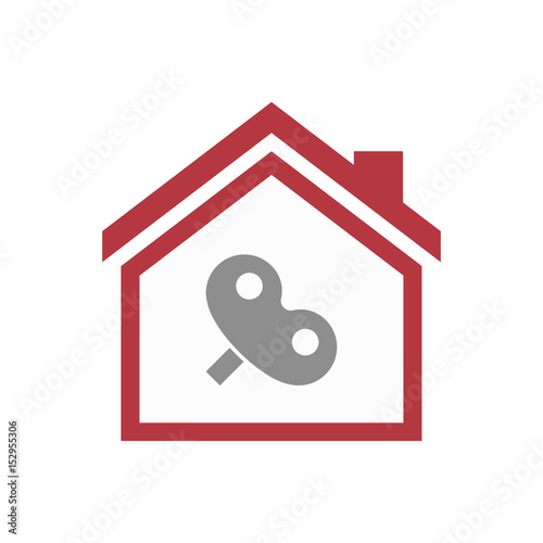 Isolated house with a toy crank