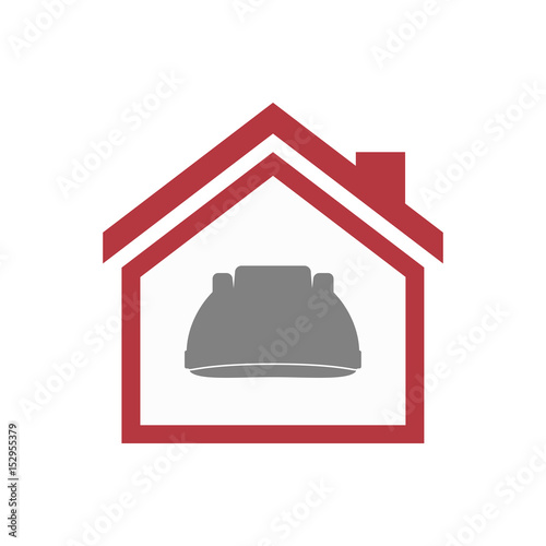 Isolated house with a work helmet
