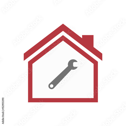 Isolated house with a spanner