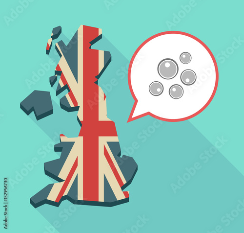 Long shadow UK map with oocytes