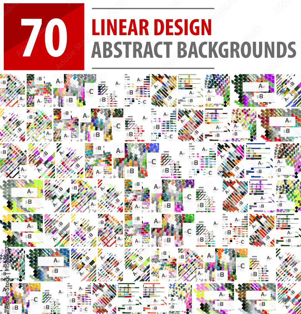 Fototapeta premium Mega collection of linear design backgrounds