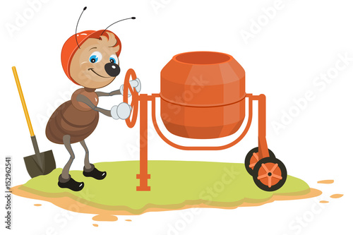 Working ant and concrete mixer