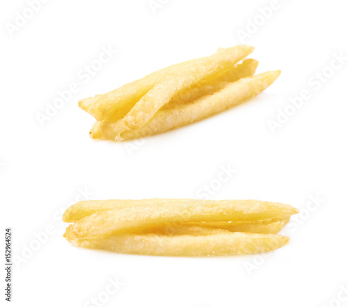 Few potato french fries isolated