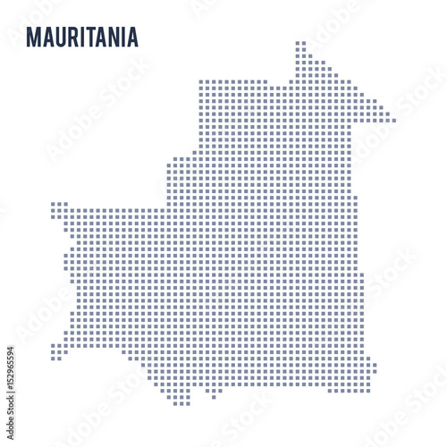 Vector pixel map of Mauritania isolated on white background
