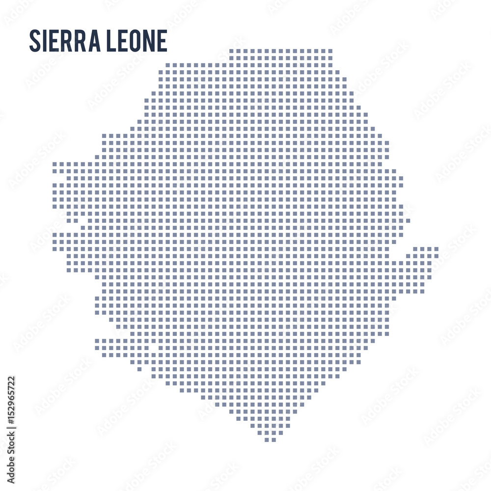 Vector pixel map of Sierra Leone isolated on white background