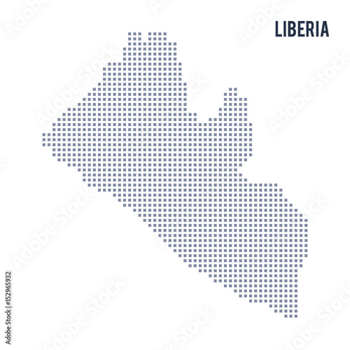 Vector pixel map of Liberia isolated on white background