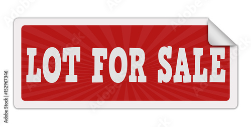 Label with text lot for sale inside