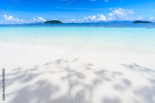 Beautiful white sand beach clear water blue sky  Nyuang oo phee island