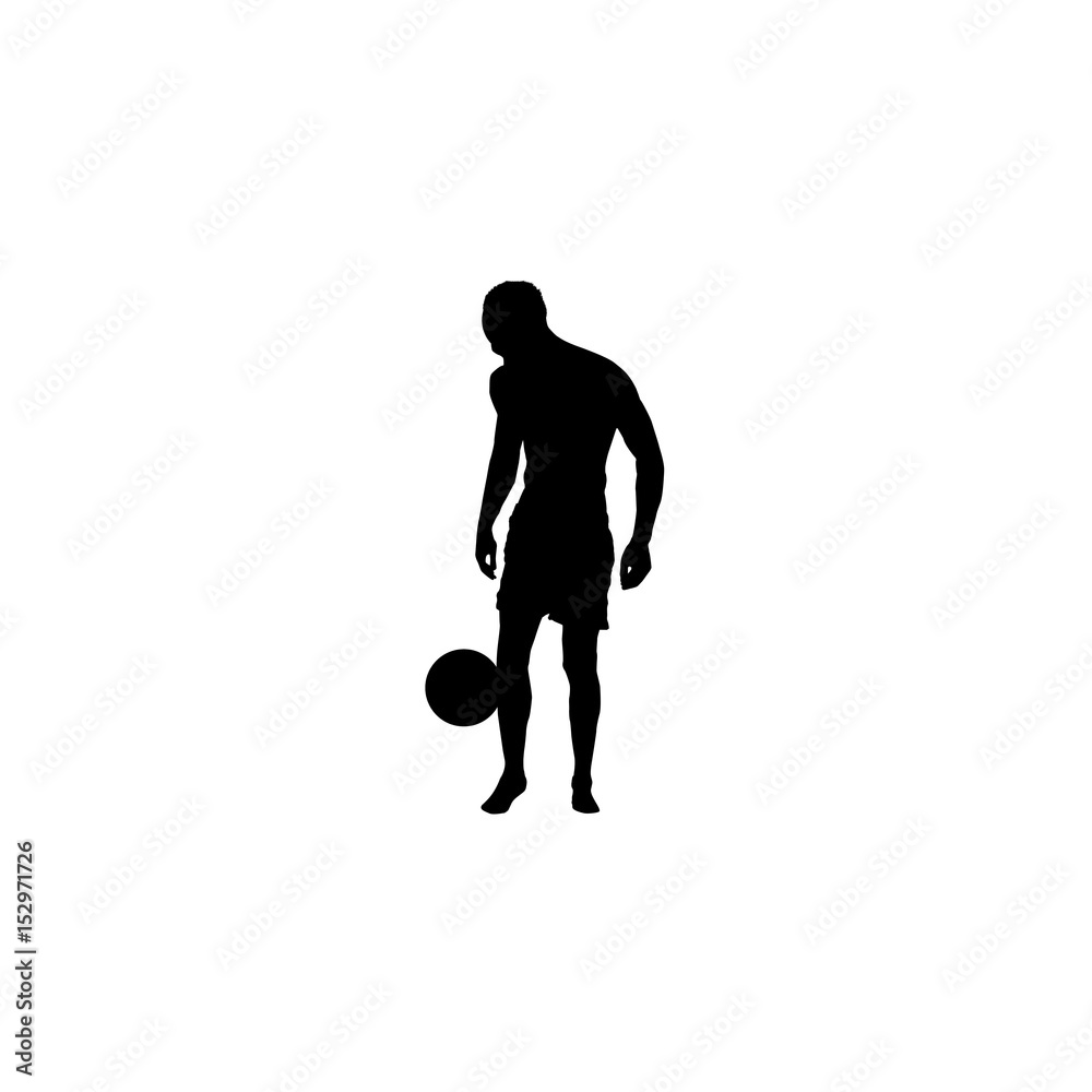 Silhouette of a man on white background