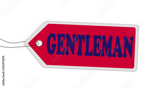 GENTELEMAN price tag on white background photo