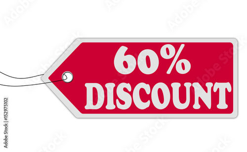 60% discount red price tag