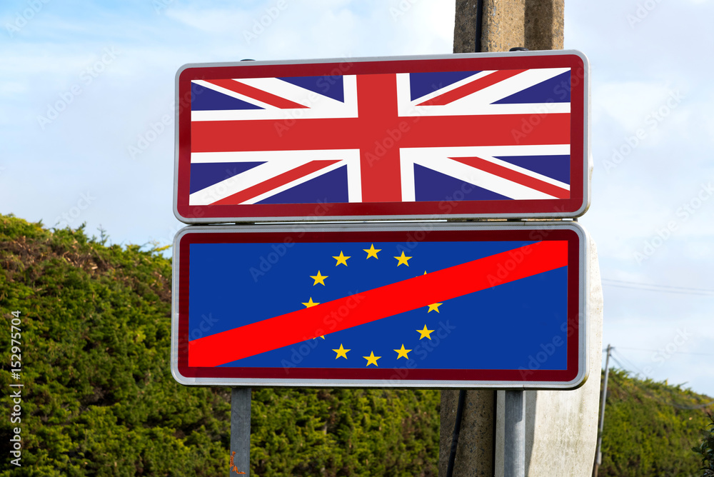 Ein Hinweisschild auf den Brexit Ein Hinweisschild auf den Brexit