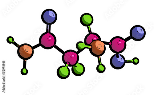 Foto Molecular structure of D - asparagine
