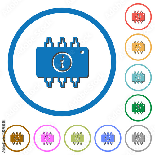Hardware info icons with shadows and outlines