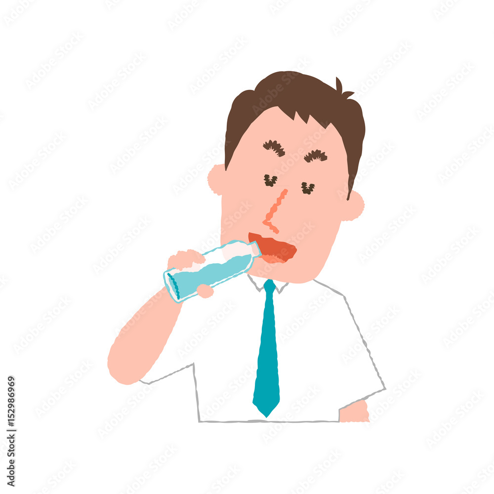 vector illustration of a businessman drinking water vector illustration of a businessman drinking water