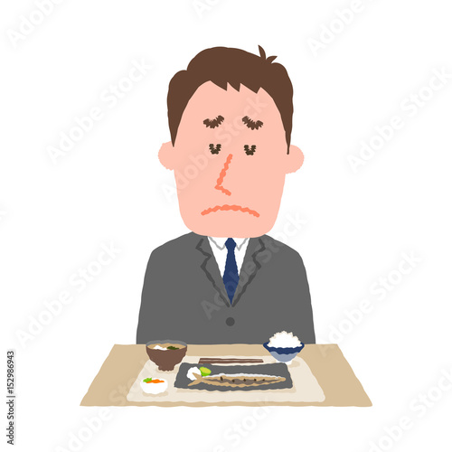 vector illustration of a businessman without appetite