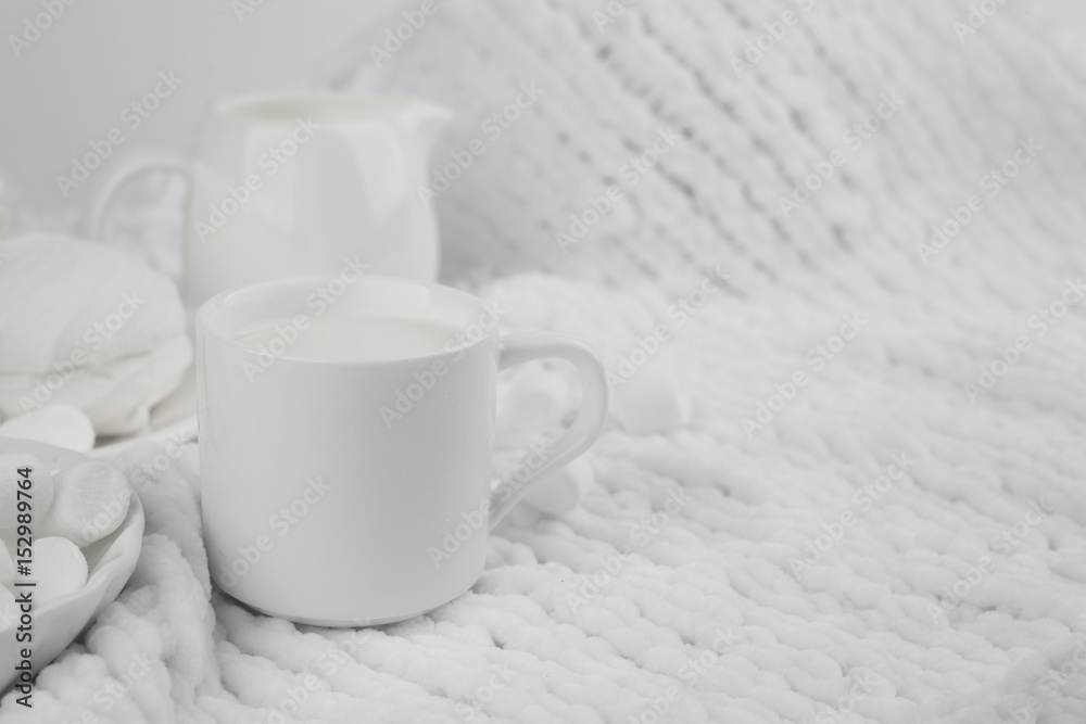 Photo milk and sweets in a light key concept. still life in white. monochrome setting, high key, copy space Photo milk and sweets in a light key concept. still life in white. monochrome setting, high key, copy space