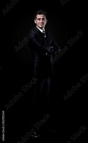 businessman isolated over black background