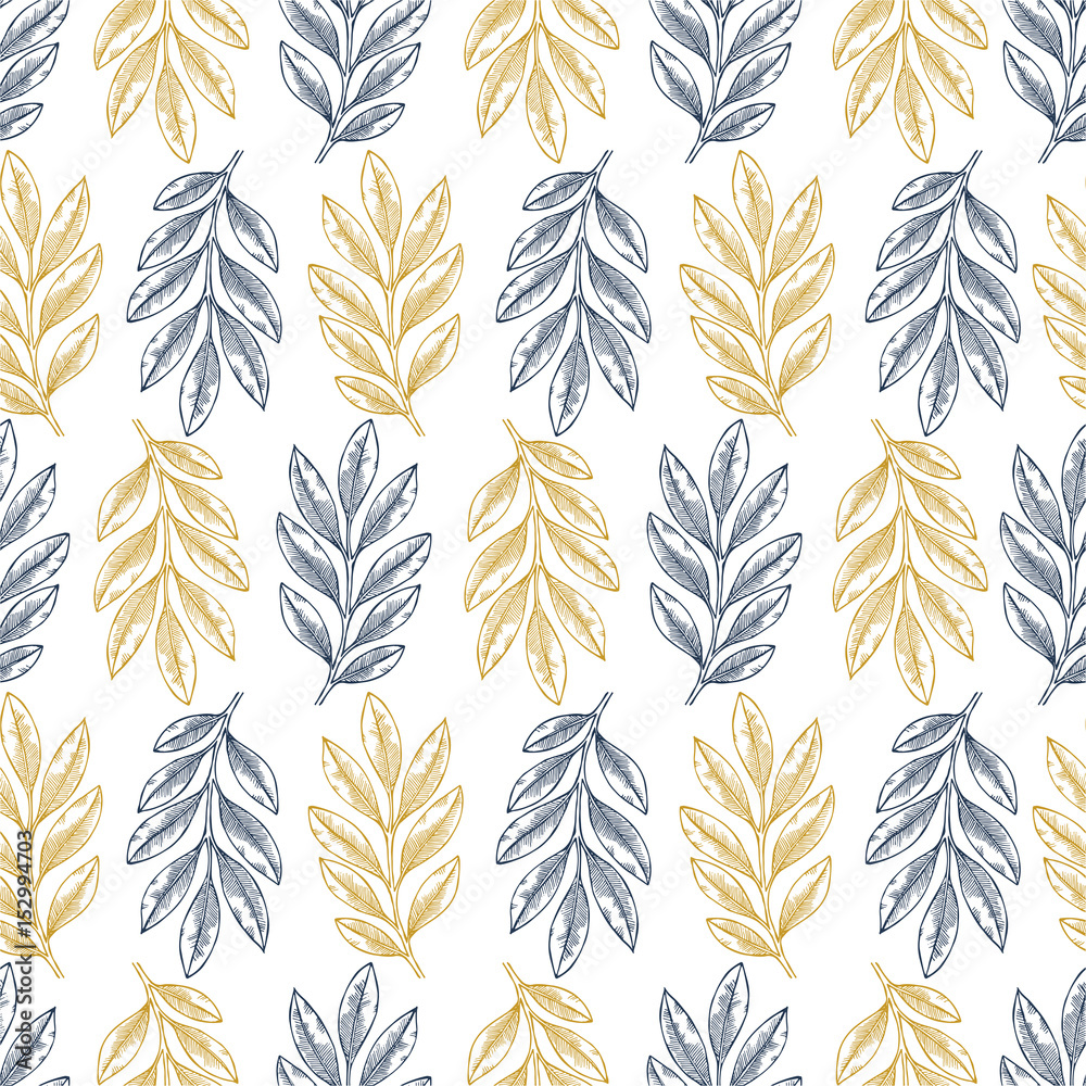 Soft leaves seamless pattern. Botanical leaf background. Vector illustration Soft leaves seamless pattern. Botanical leaf background. Vector illustration