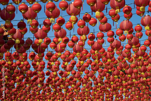 Canvas Print Traditional Chinese lanterns display during Chinese new year festival at Thean H