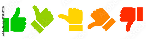 Valuation thumbs - stock vector