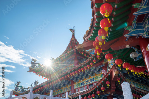Canvas Print Traditional Chinese lanterns display during Chinese new year festival at Thean H
