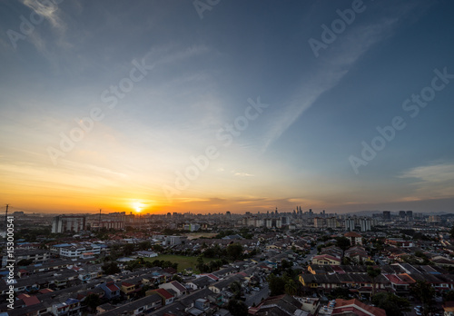 Photography A cloudy sunset in Kuala Lumpur, the capital of Malaysia