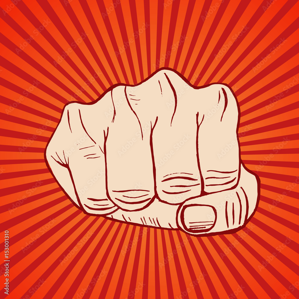 Fist Hand Draw Sketch. Vector Fist Hand Draw Sketch. Vector