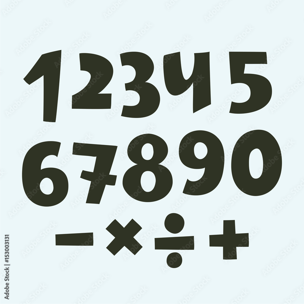 Vector set of shaded numbers Vector set of shaded numbers