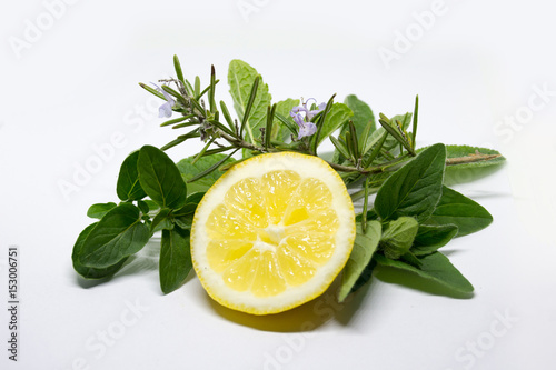Herbal bouquet and lemon