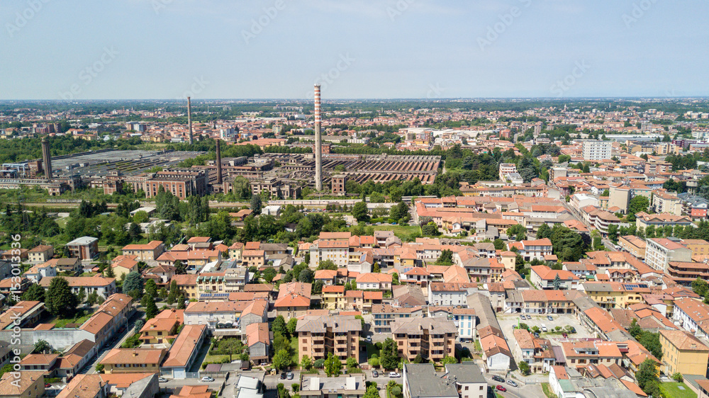 Vista aerea stabilimento Snia di Varedo, Monza Brianza, Lombardia Italia