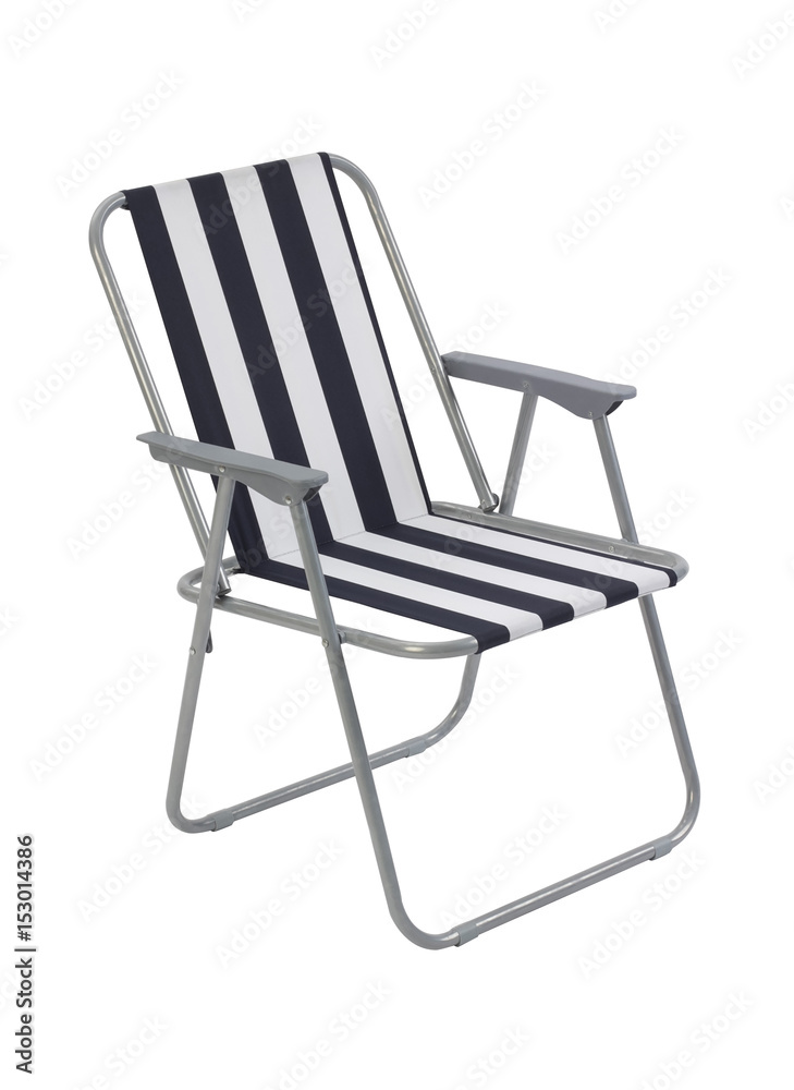 Blue beach chair isolated on white background Blue beach chair isolated on white background