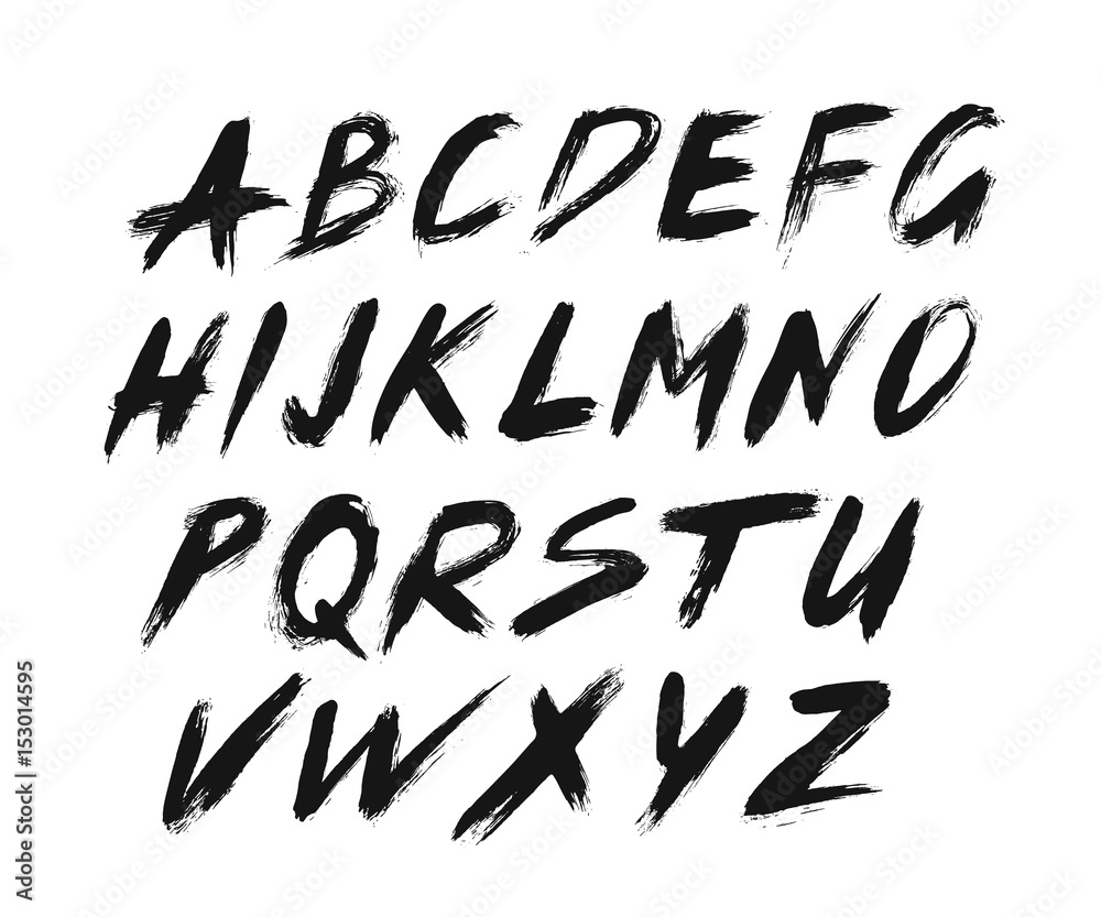 Painted ABC Font Brush Strokes