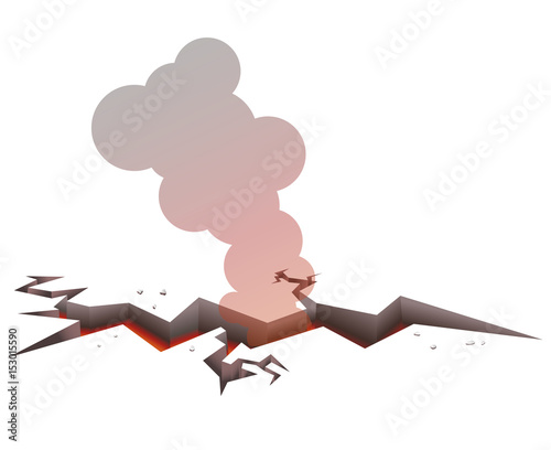 Zigzag hole emitting smoke vector image