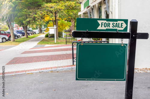 Real Estate along a Sidewalk. Copy Space. photo