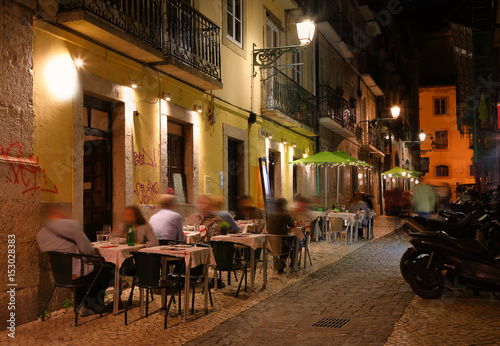 Night the streets of Lisbon