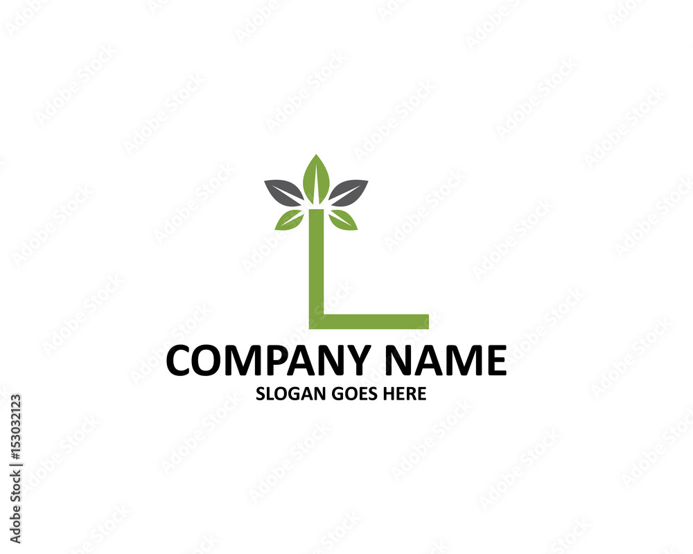 L Letter Leaf Logo