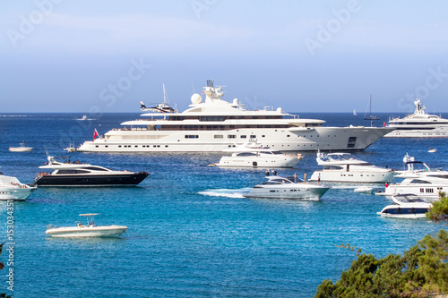 Luxury yachts at Porto Cervo bay at Sardinia Island, Italy © robertdering