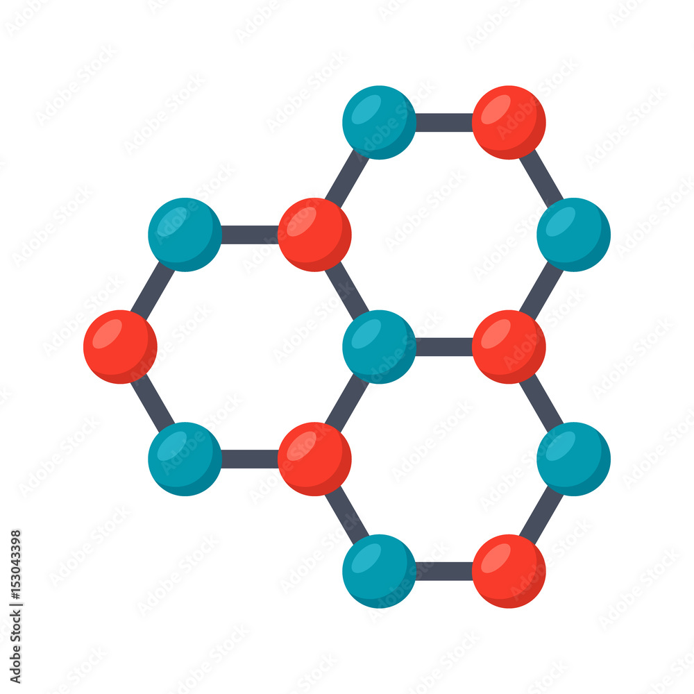 Nanotechnology concept with graphene atomic structure, vector illustration in flat style Nanotechnology concept with graphene atomic structure, vector illustration in flat style