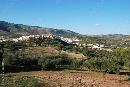 View of the white village and surrounding countryside, El Burgo, Spain. photo