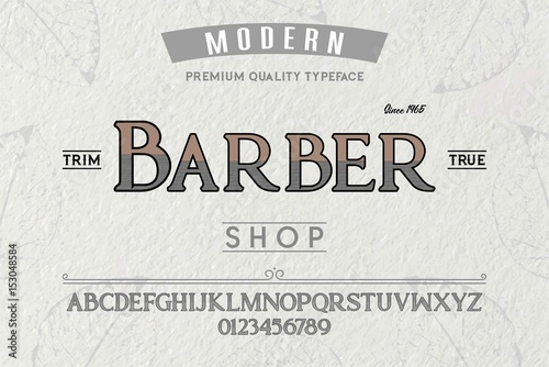 Font.Alphabet.Script.Typeface.Label.Barber Shop typeface.For labels and different type designs