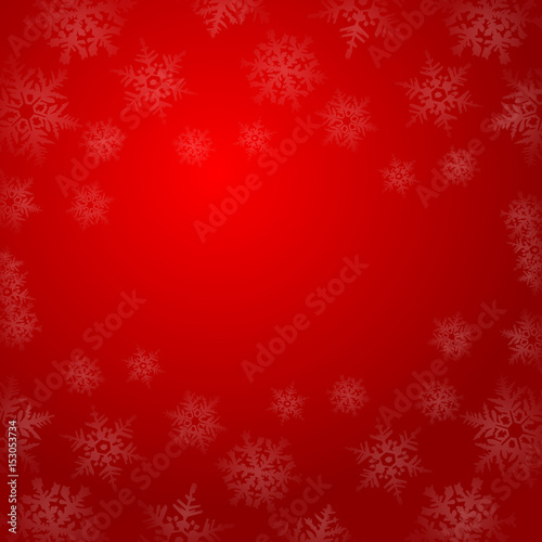 Winter snowflakes on red background vector illustration.