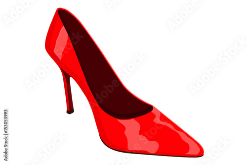 Women single shoe. Red high heel