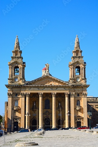 View of St Publius church, Floriana, Malta.