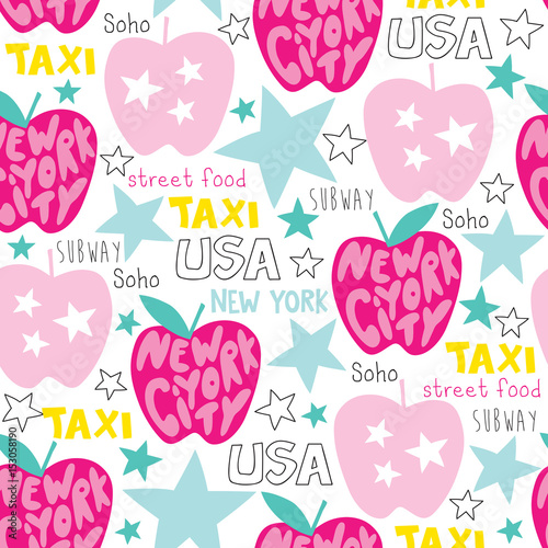 seamless new york city pattern vector illustration