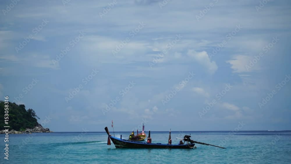 Wooden boat for fishing in the ocean. Wooden boat for fishing in the ocean.