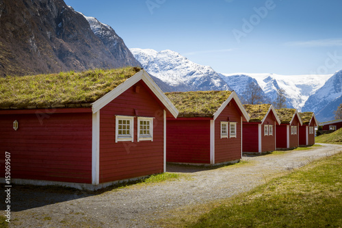 Wooden camping cabins in Norway