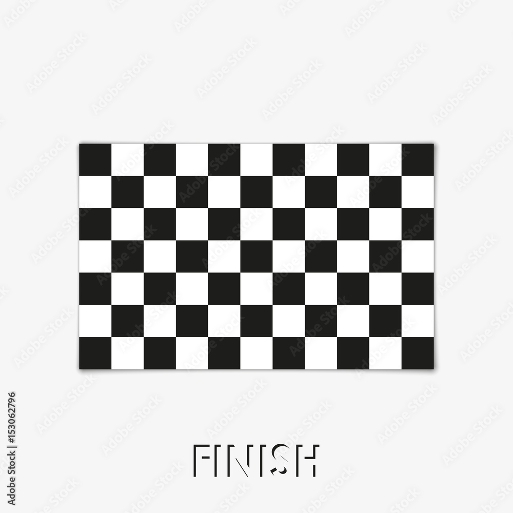 Obraz premium Black and white checkered flag vector illustration.