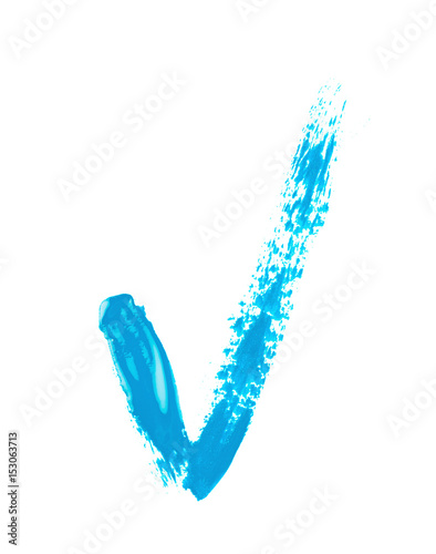 Tick mark made with a paint stroke